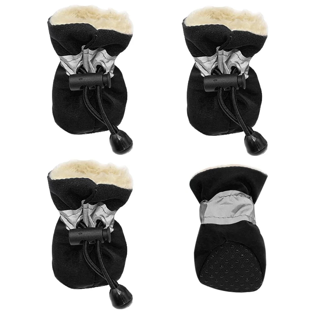 4 Pieces Waterproof Winter Pet Dog Shoes